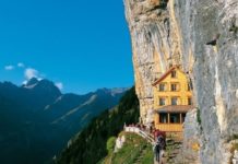 Swiss cliff restaurant