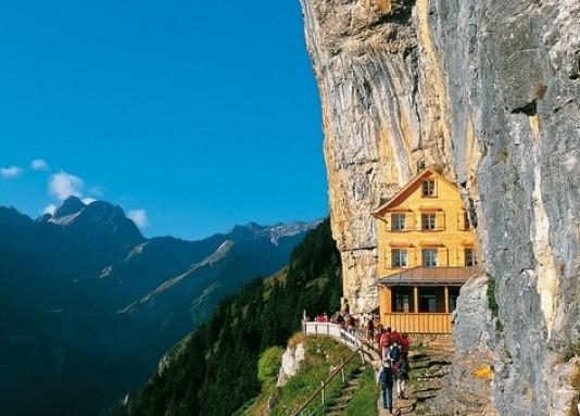 Swiss cliff restaurant