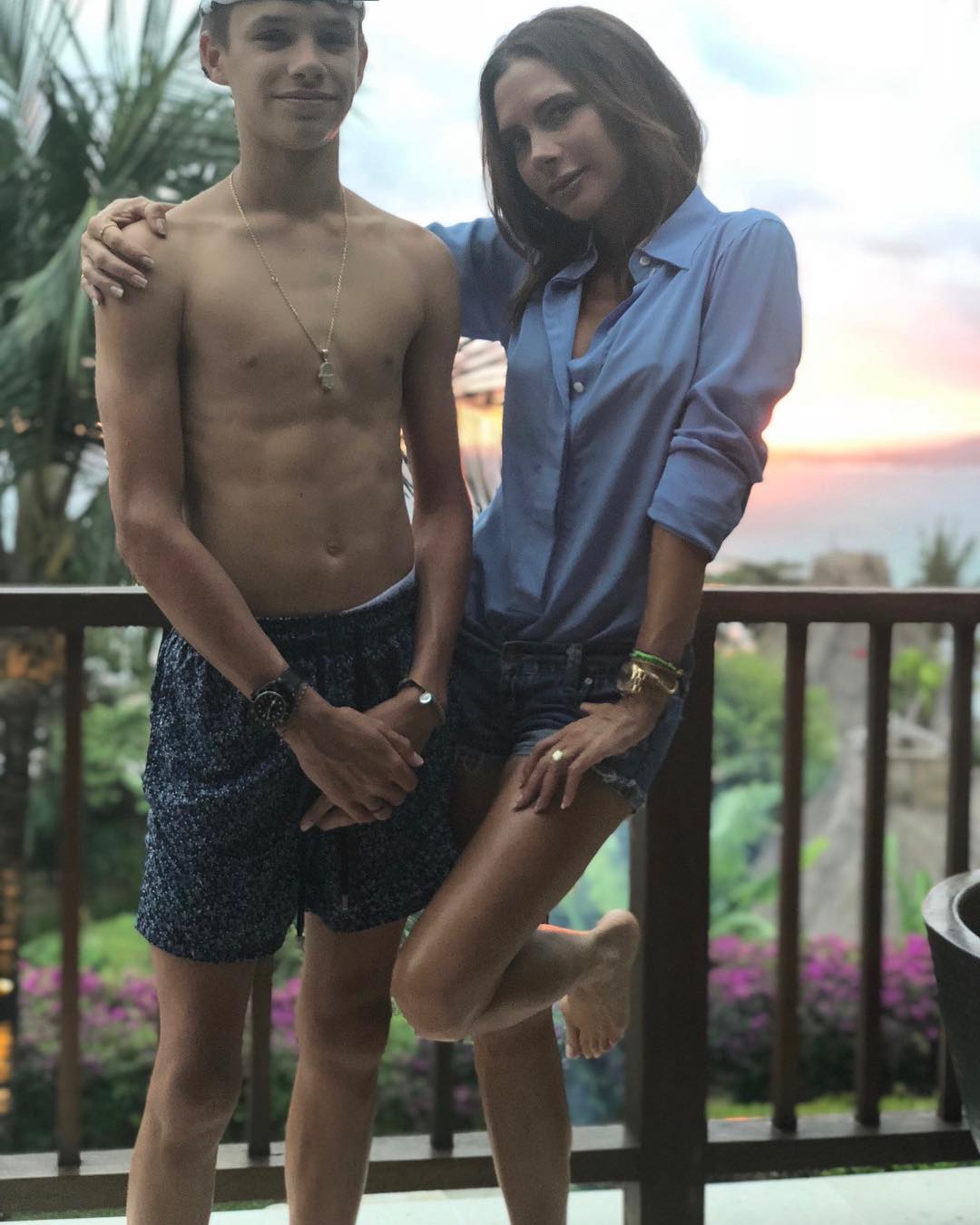 Victoria Beckham and son