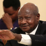 Uganda’s President Museveni addresses a news conference during his official visit to Ethiopia’s capital Addis Ababa